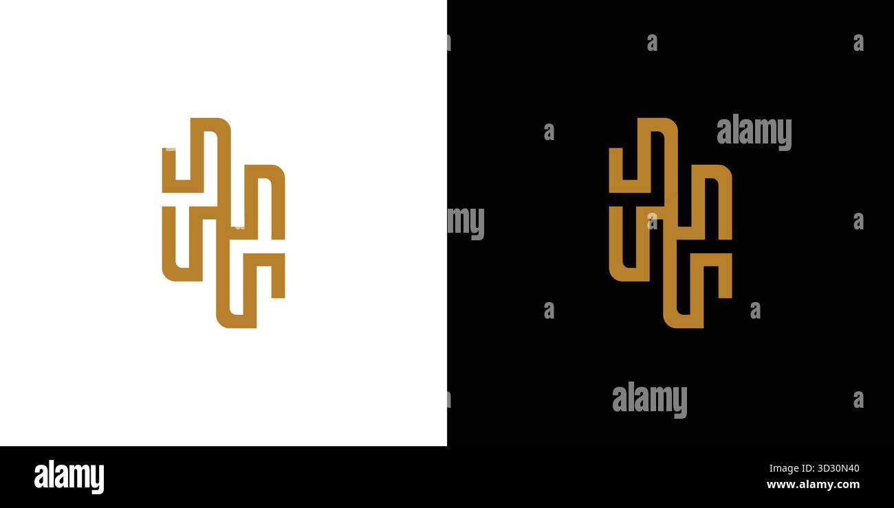 Design moderno ed esclusivo con logo HH Illustrazione Vettoriale