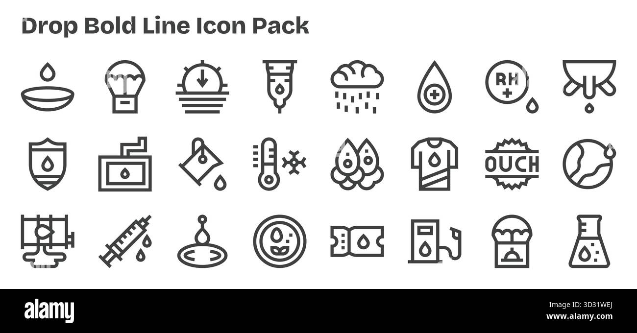 Scarica 24 icone scalabili in grassetto progettate per la caduta, adatte per progetti professionali e creativi. Illustrazione Vettoriale