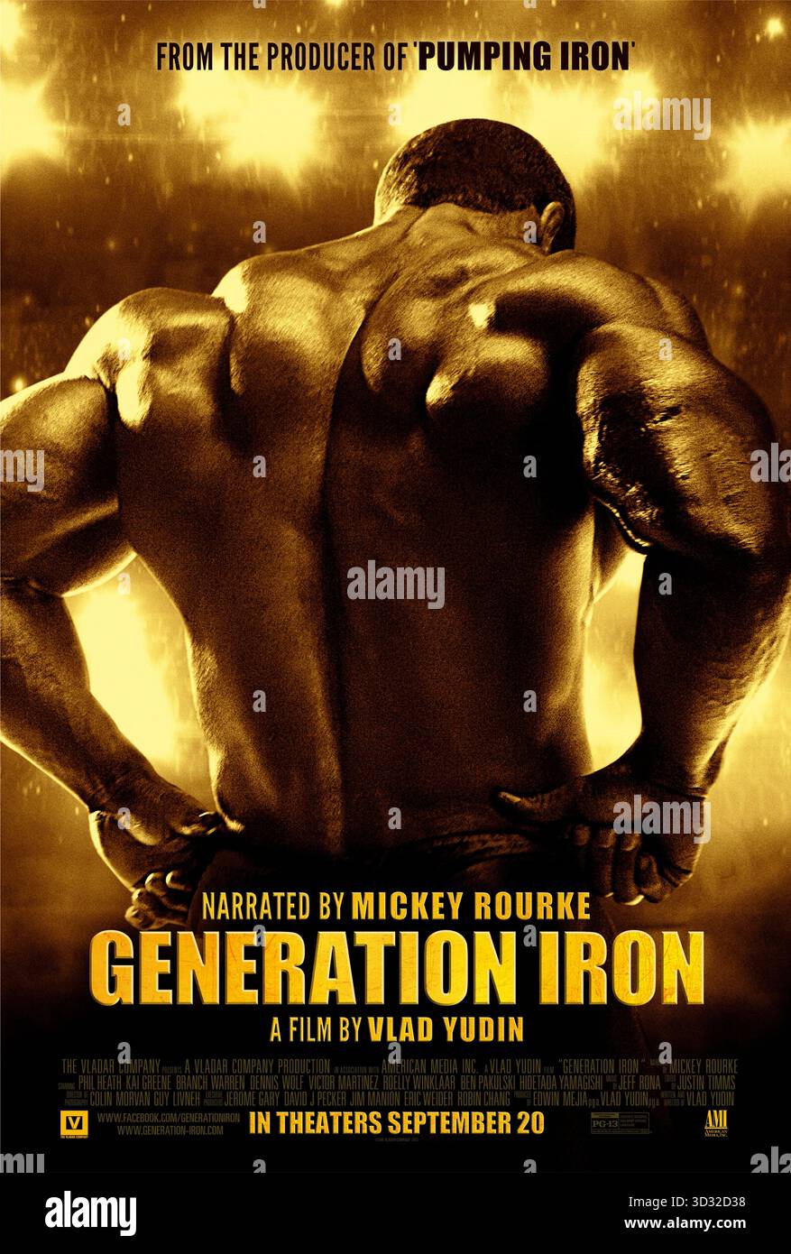 Generation Iron (2013) diretto da Vlad Yudin e interpretato da Phil Heath, Kai Greene e Branch Warren. I migliori bodybuilder di tutto il mondo si preparano e competono per l'ambito titolo Mr. Olympia. USA SOLO PER USO EDITORIALE DI un foglio di poster. Credito: BFA / The Vladar Company Foto Stock