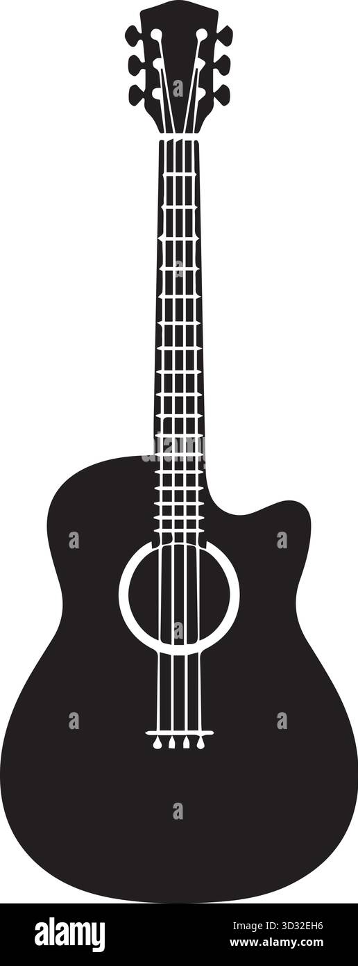 Chitarra acustica per appassionati di musica e artisti Illustrazione Vettoriale