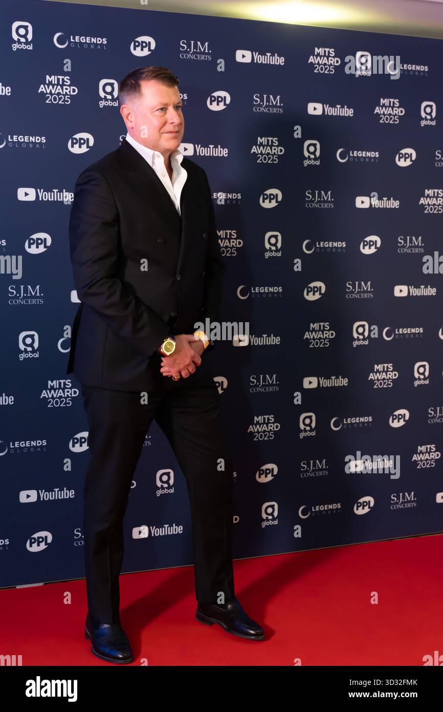 Londra, Regno Unito. 3 novembre 2025. Philip Bourchier o'Ferrall arriva al Grosvenor per i Music Industry Trust Awards. Cristina Massei/Alamy Live News Foto Stock