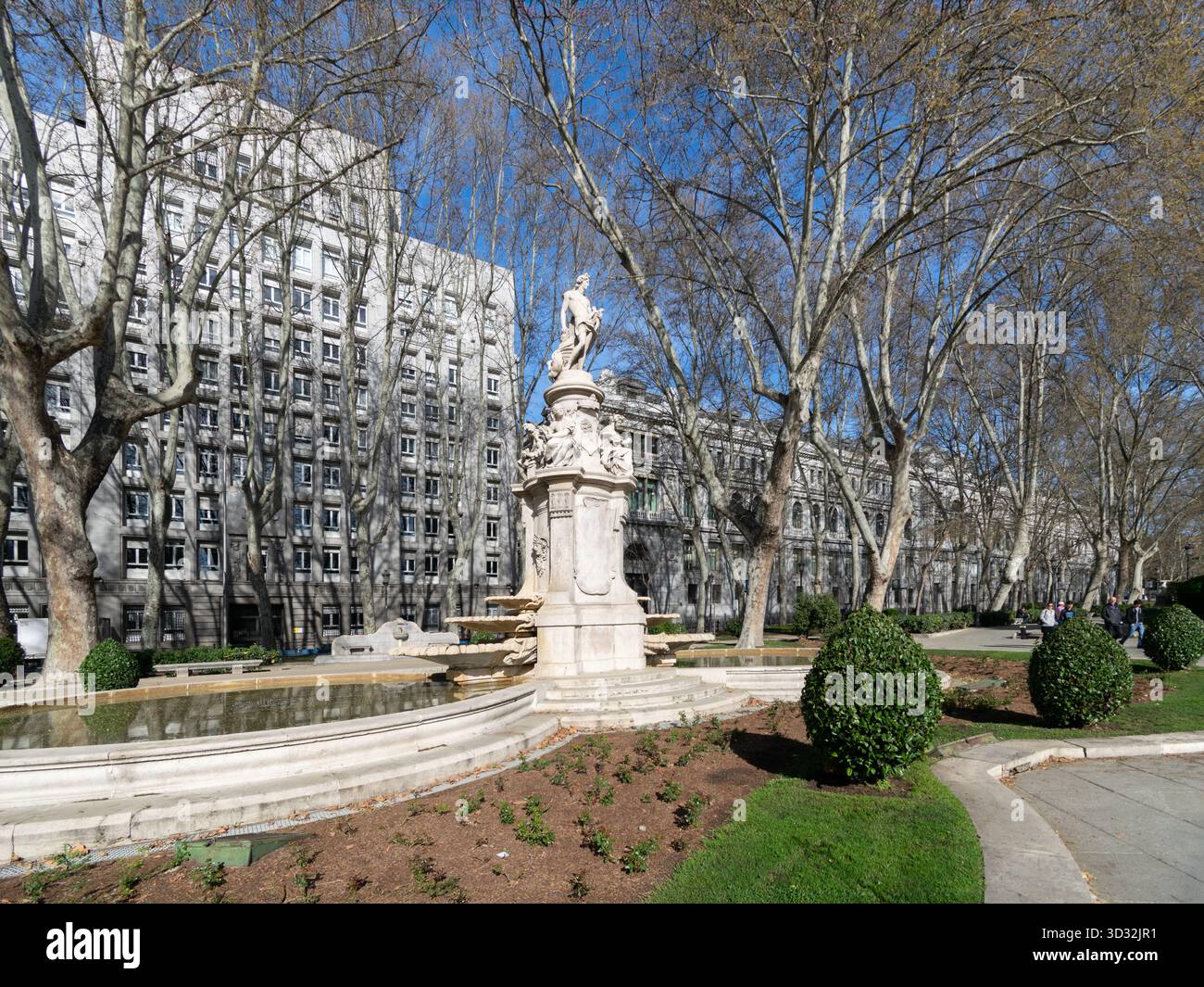 Fontana di Apollo all'Salón del Prado a Madrid, Spagna Foto Stock