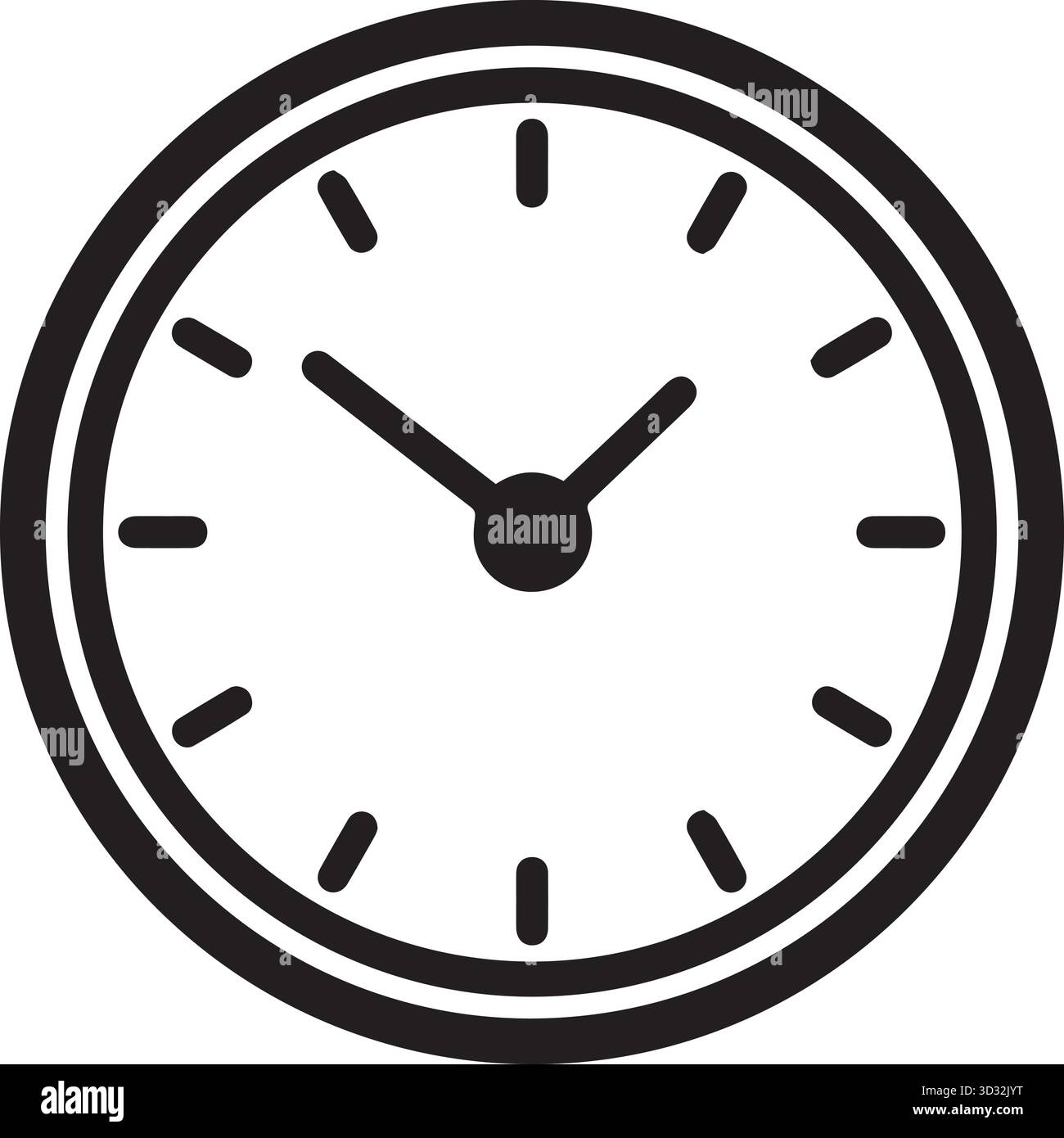 Orologio da parete rotondo classico per l'arredamento di casa e ufficio Illustrazione Vettoriale