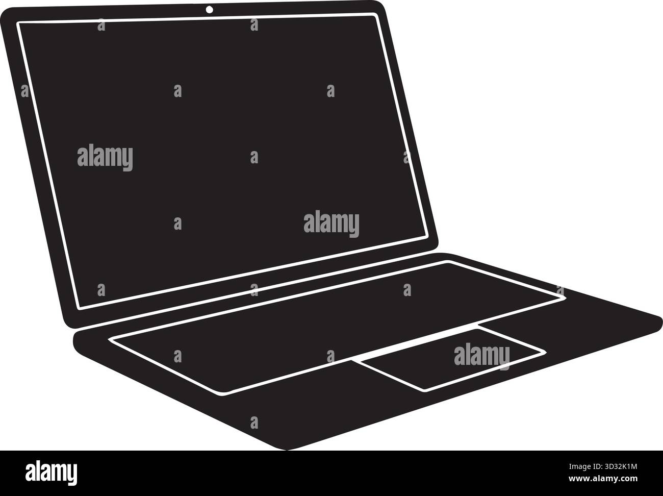 Computer portatile moderno per il lavoro e l'intrattenimento Illustrazione Vettoriale