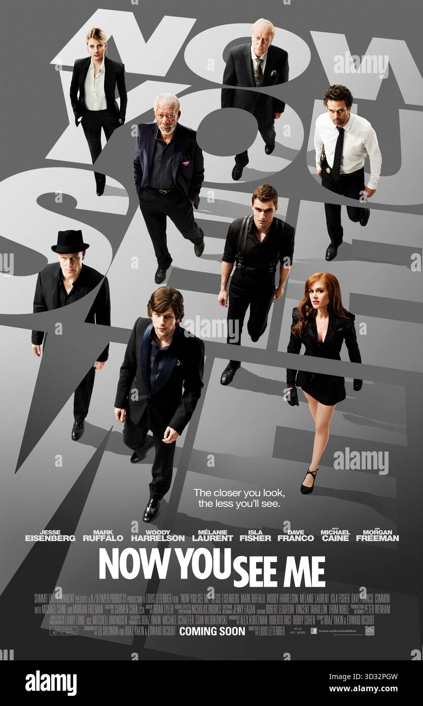 Now You SEE me: Now You Don't (2025) diretto da Ruben Fleischer e interpretato da Jesse Eisenberg, Woody Harrelson e Dave Franco. I quattro Cavalieri si riuniscono per reclutare nuovi illusionisti per un audace rapina che mira al prezioso diamante di un sindacato criminale. USA SOLO PER USO EDITORIALE DI un foglio di poster. Credito: BFA / Lionsgate Foto Stock
