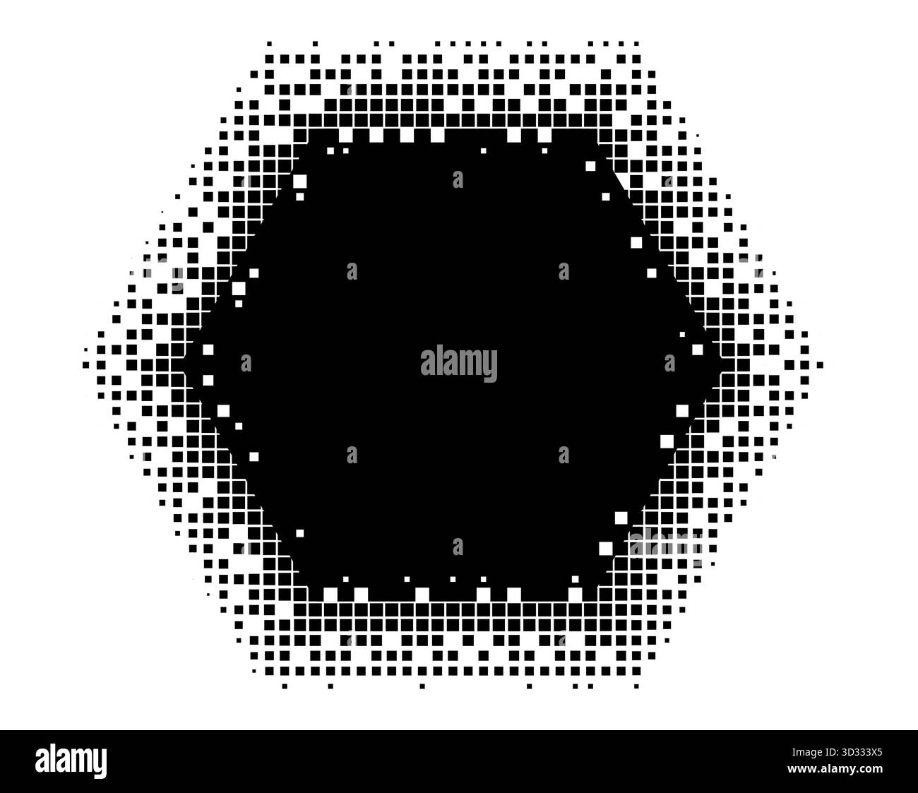 Design astratto di banner pixel art esagonali per concept digitali Illustrazione Vettoriale