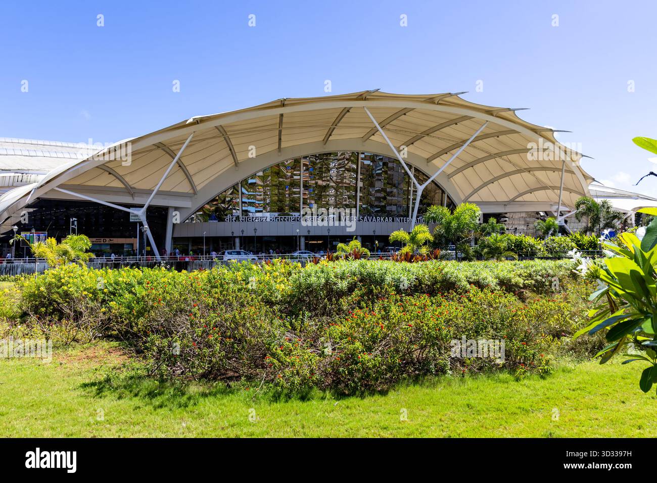 Aeroporto internazionale Veer Savarkar Port Blair architettura unica al giorno l'immagine viene scattata all'aeroporto internazionale Veer Savarkar Port Blair ad Andaman Foto Stock