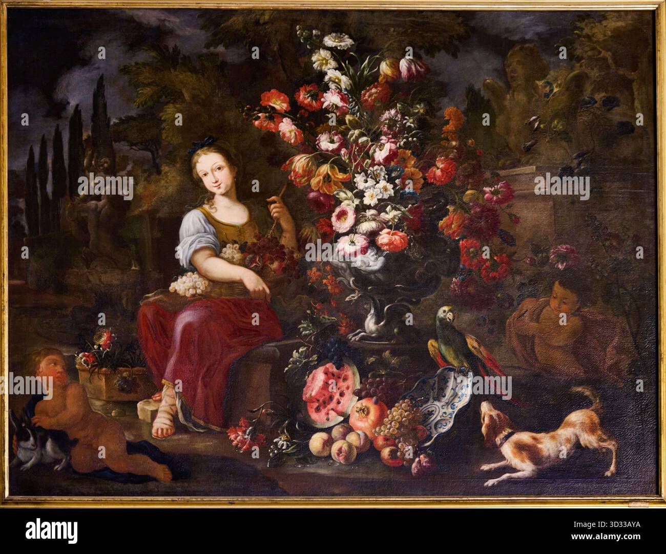 Jan van Kessel il Vecchio, Allegoria di abbondanza o abbondanza, XVII secolo, Palazzo Medici Riccardi, Firenze, Toscana, Italia Foto Stock