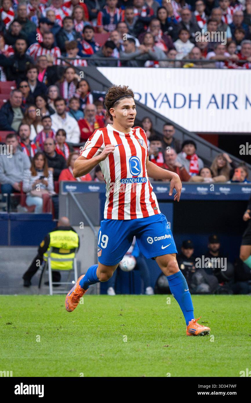 Julián Álvarez dell'Atlético de Madrid durante la partita LaLiga EA Sports tra l'Atlético de Madrid e il Siviglia FC allo Stadio Cívitas Metropolitano Foto Stock