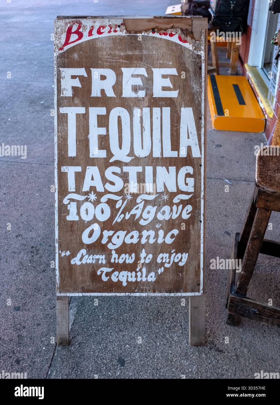 Degustazione gratuita di tequila a Cozumel, Messico Foto Stock