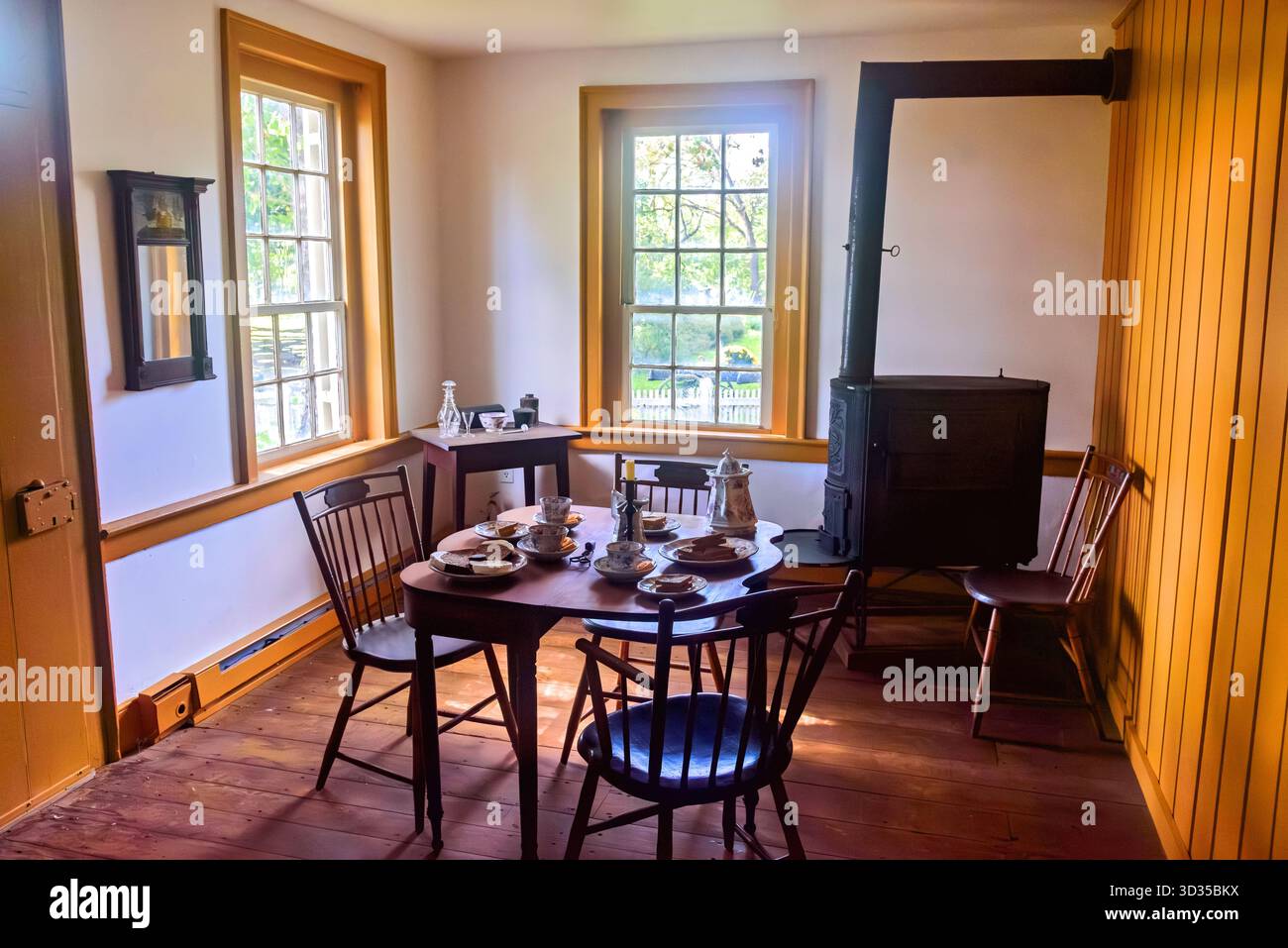 Sala da pranzo. Landis Valley Village & Farm Museum in Pennsylvania, Stati Uniti Foto Stock