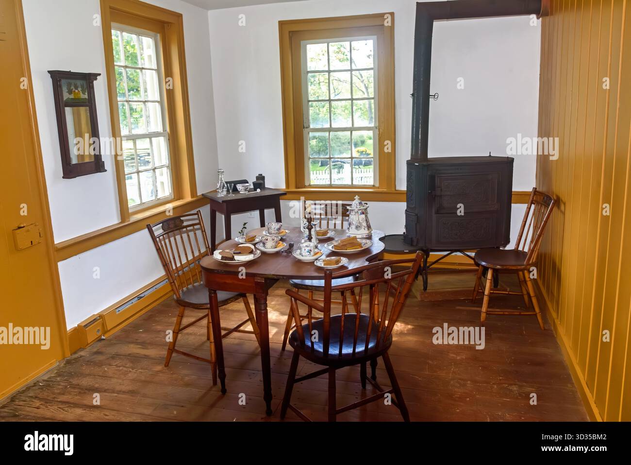 Sala da pranzo. Landis Valley Village & Farm Museum in Pennsylvania, Stati Uniti Foto Stock