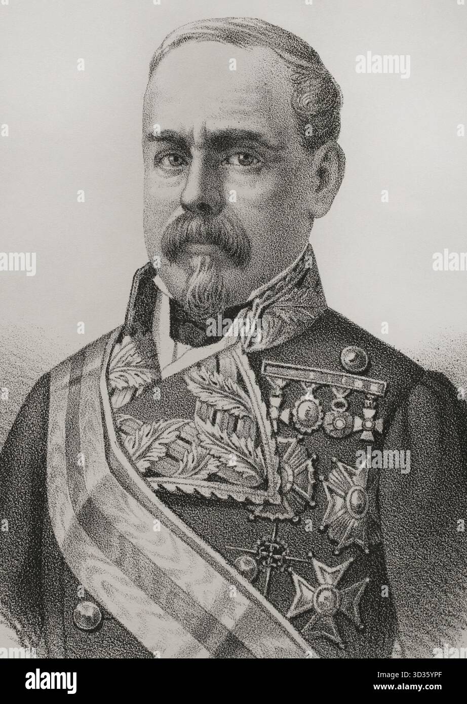 Jose Mac-Crohom y Blake (1803-1860). Ufficiale militare e politico spagnolo. Tenente generale. Direttore generale della Guardia civile (Guardia Civil) Foto Stock