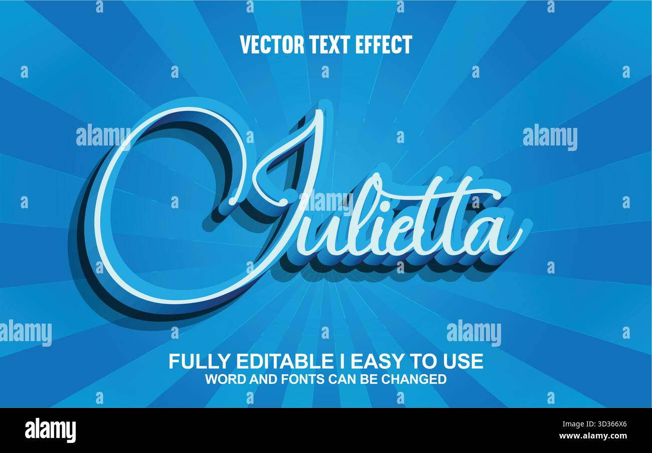 Effetto testo vettoriale modificabile Illustrazione Vettoriale