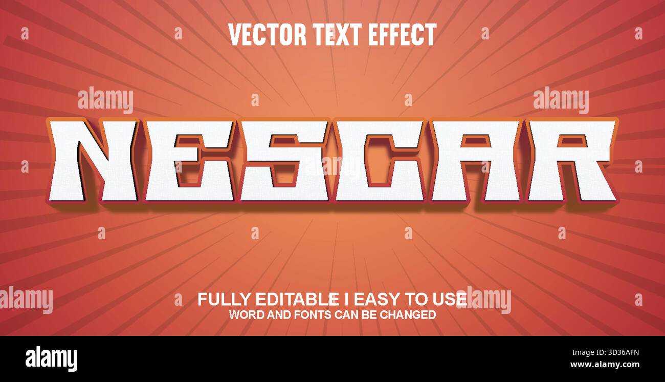 Effetto testo vettoriale modificabile Illustrazione Vettoriale