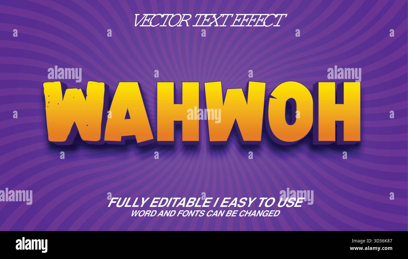 Effetto testo vettoriale modificabile Illustrazione Vettoriale