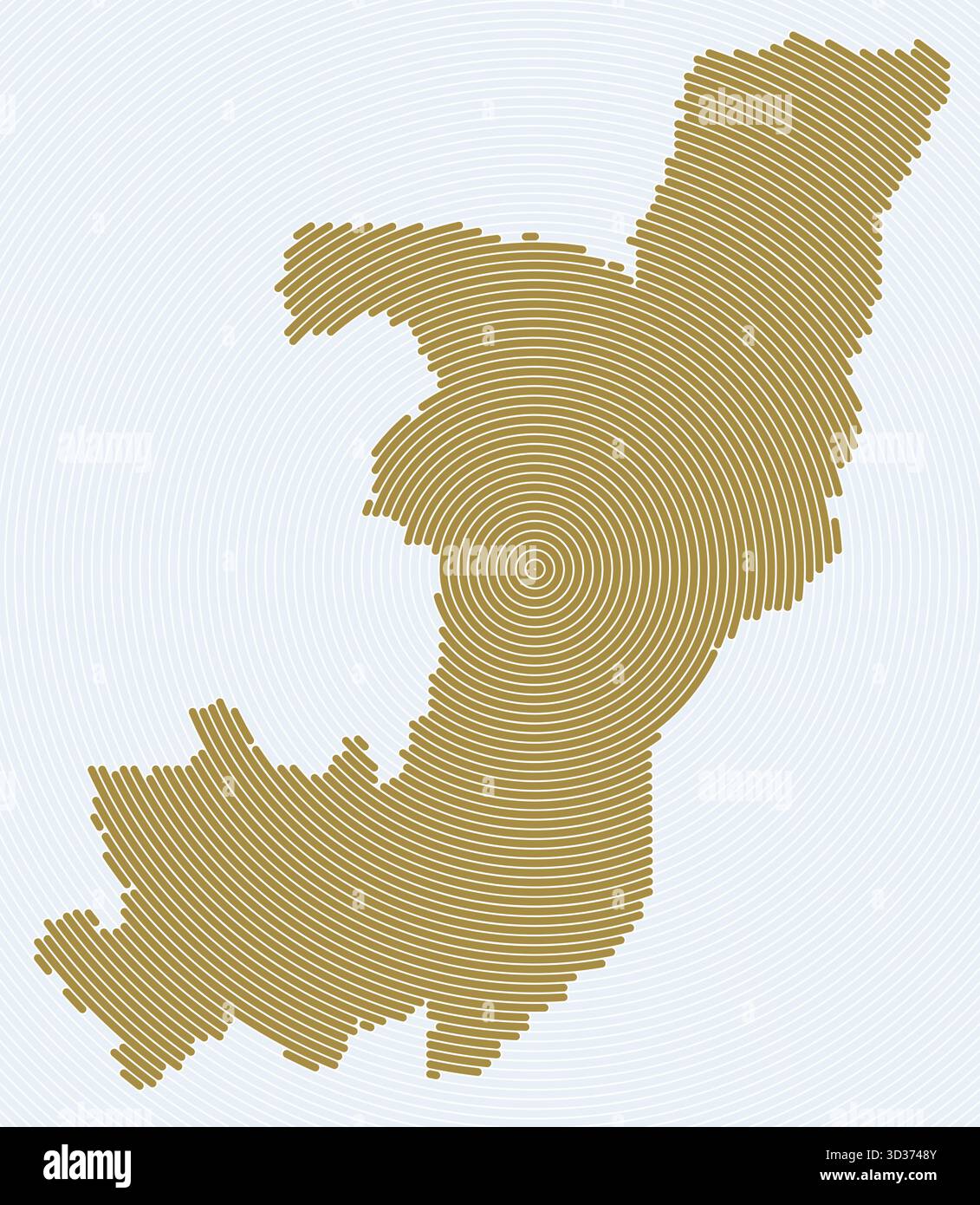 Anelli a forma di Repubblica del Congo. Mappa del paese formata da cerchi impilati. Design della forma del confine della Repubblica del Congo. Illustrazione del vettore di tendenza. Illustrazione Vettoriale