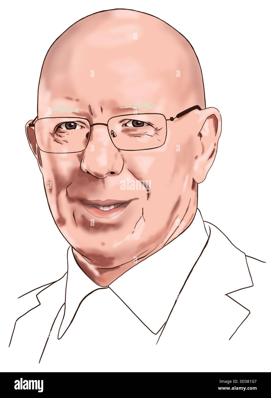 David Hurley Ritratto Illustrazione Vettoriale