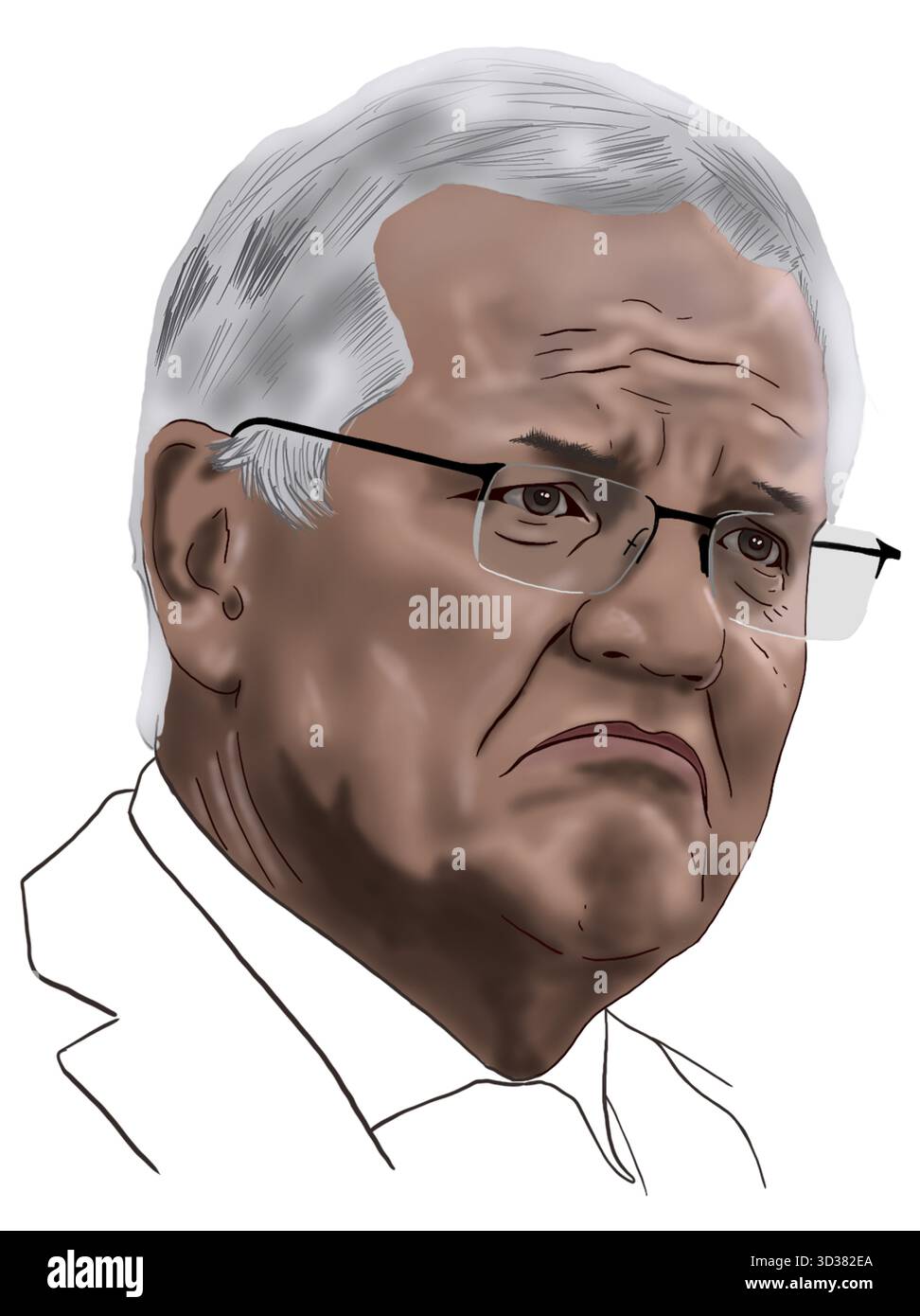 Scott Morrison, ritratto Illustrazione Vettoriale
