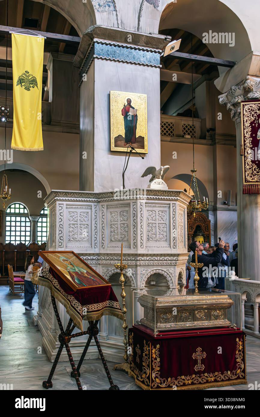 L'interno della chiesa di San Demetrio a Salonicco, in Grecia. Foto Stock