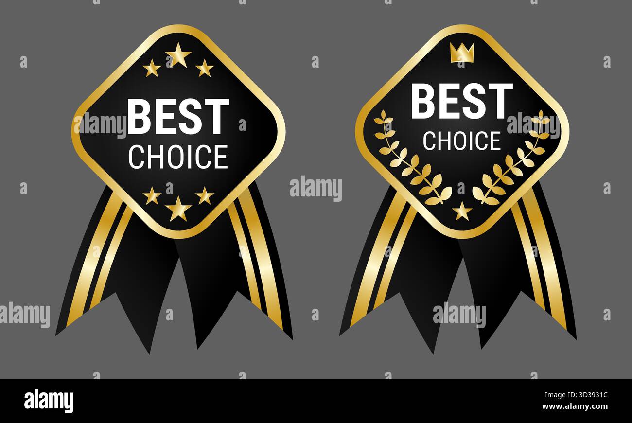 Badge premium nero e oro BEST Choice Illustrazione Vettoriale
