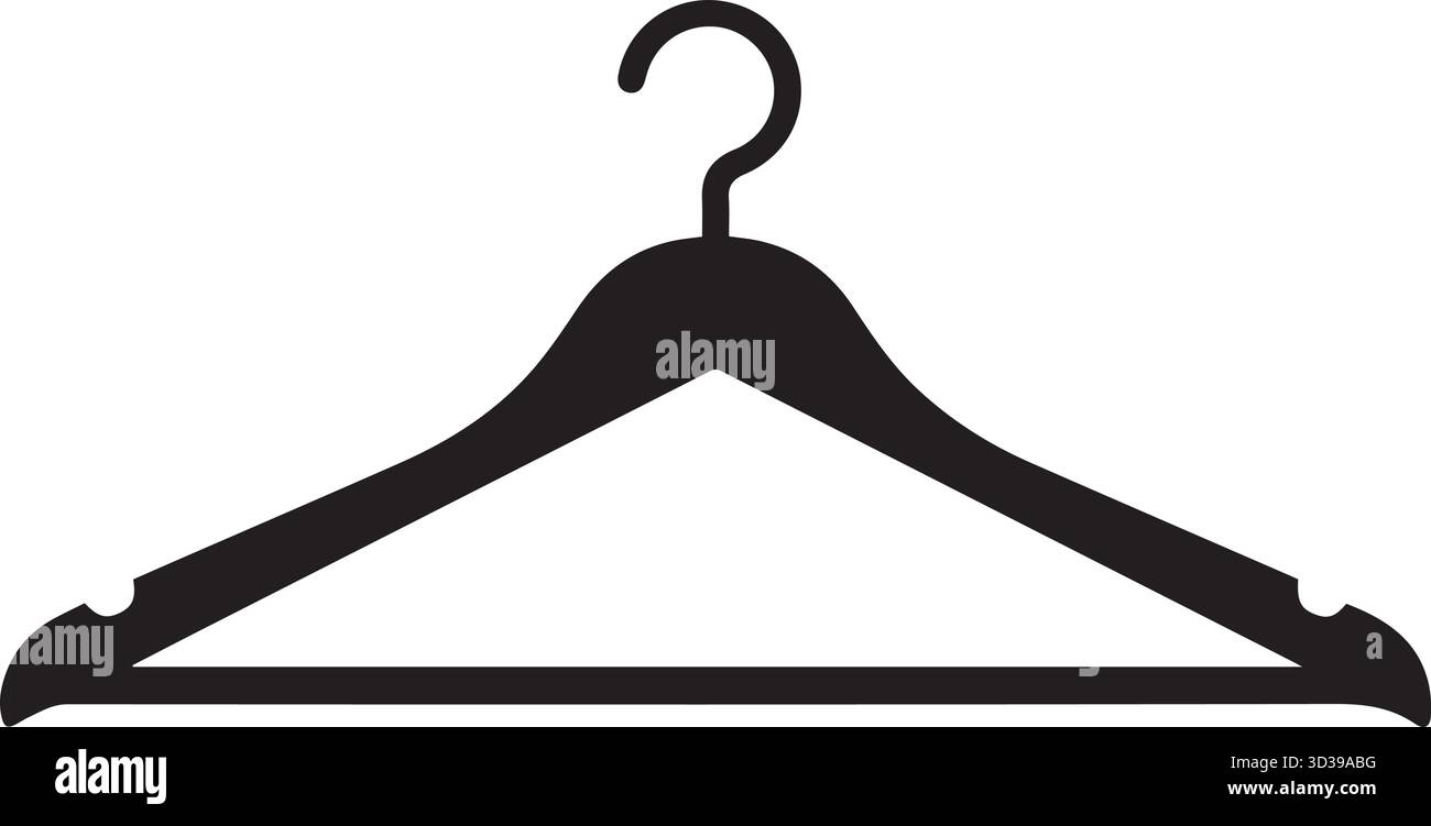 Appendiabiti nero con gancio per la moda e la vendita al dettaglio Illustrazione Vettoriale