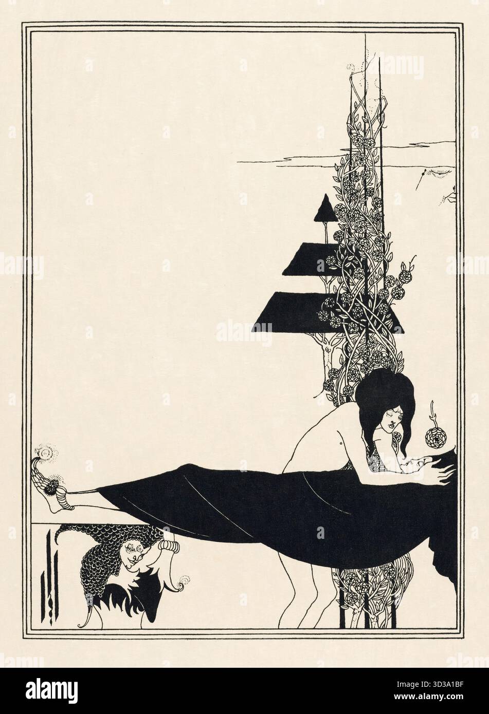 Aubrey Beardsley, A Platonic Lament, illustrazione in line block print, 1893-1894 Foto Stock