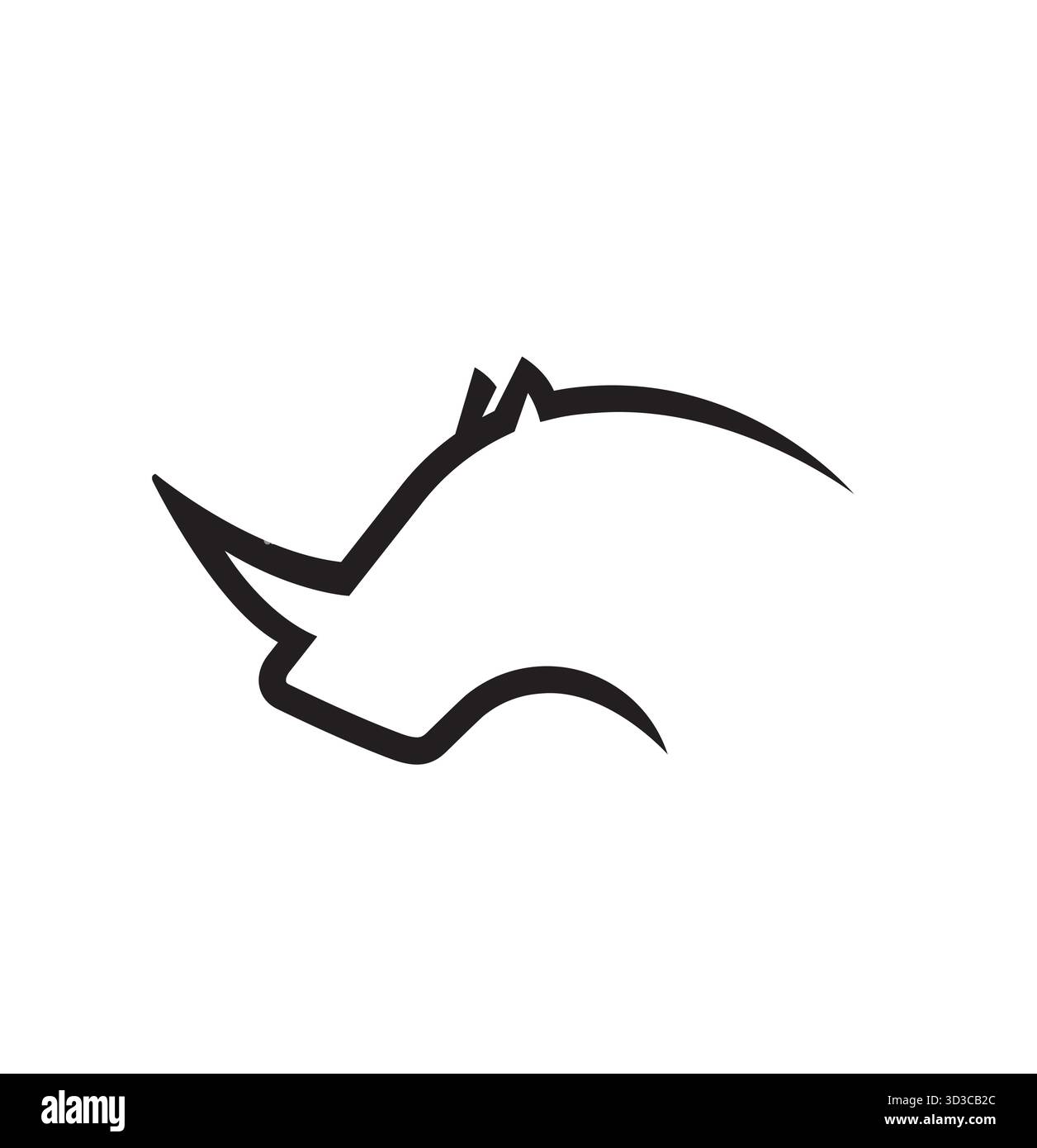 Illustrazione delle linee del logo della testa Rhino simbolo vettoriale icona design Illustrazione Vettoriale