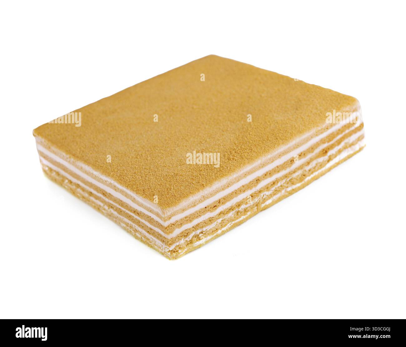 Cibo, Napoleon Cake isolato su sfondo bianco Foto Stock