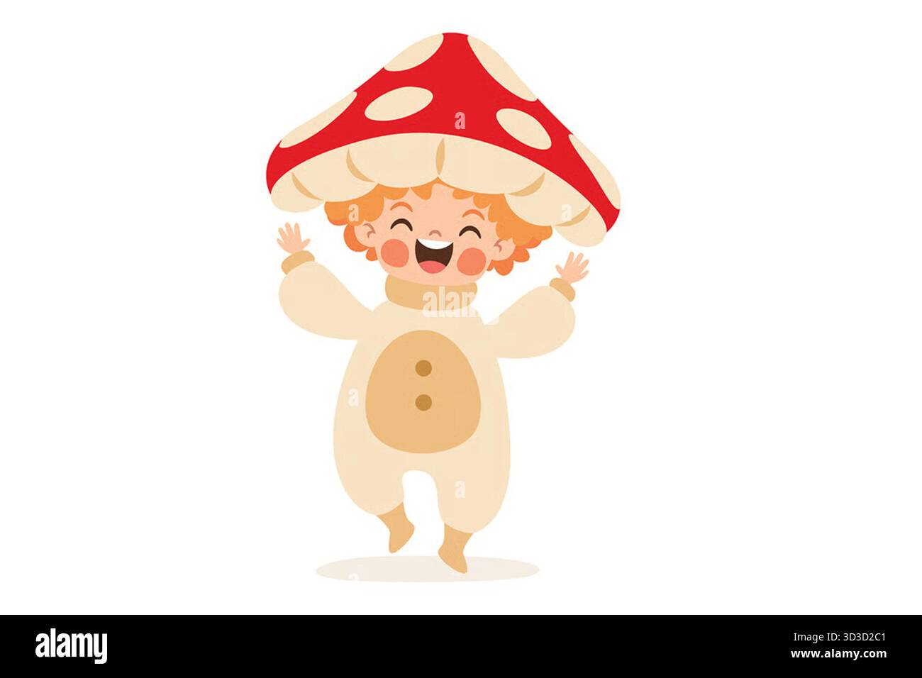 I bambini indossano il costume dei funghi Foto Stock