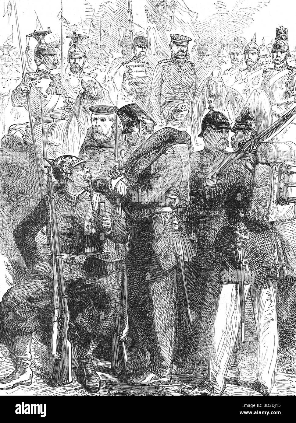 Uniformi militari prussiane durante la guerra franco-prussiana Foto Stock