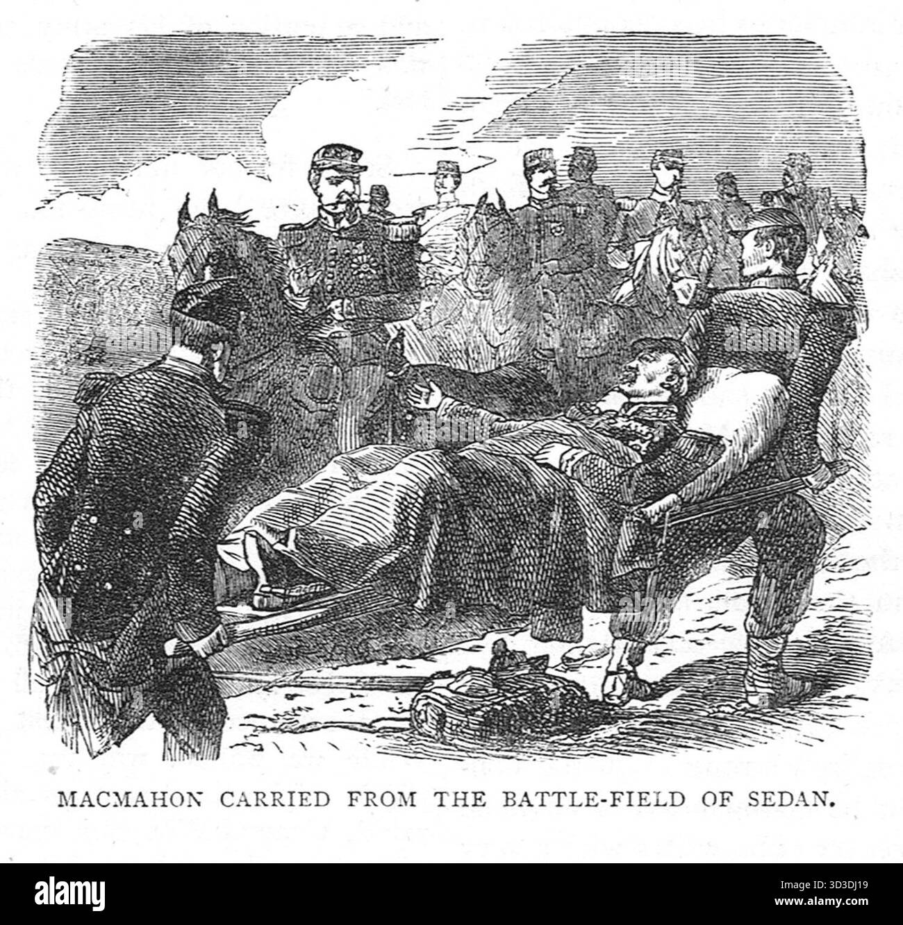 Patrice de MacMahon, maresciallo di Francia durante la guerra franco-prussiana. Trasportato dal campo di battaglia nella battaglia di Sedan dal 1° al 2 settembre 1870 Foto Stock