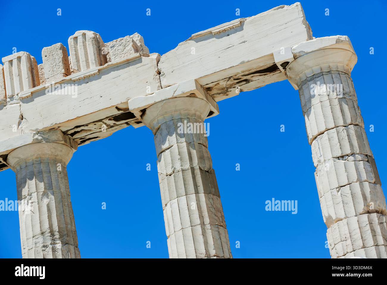 Il Partenone, dall'Acropoli di Atene, Grecia Foto Stock