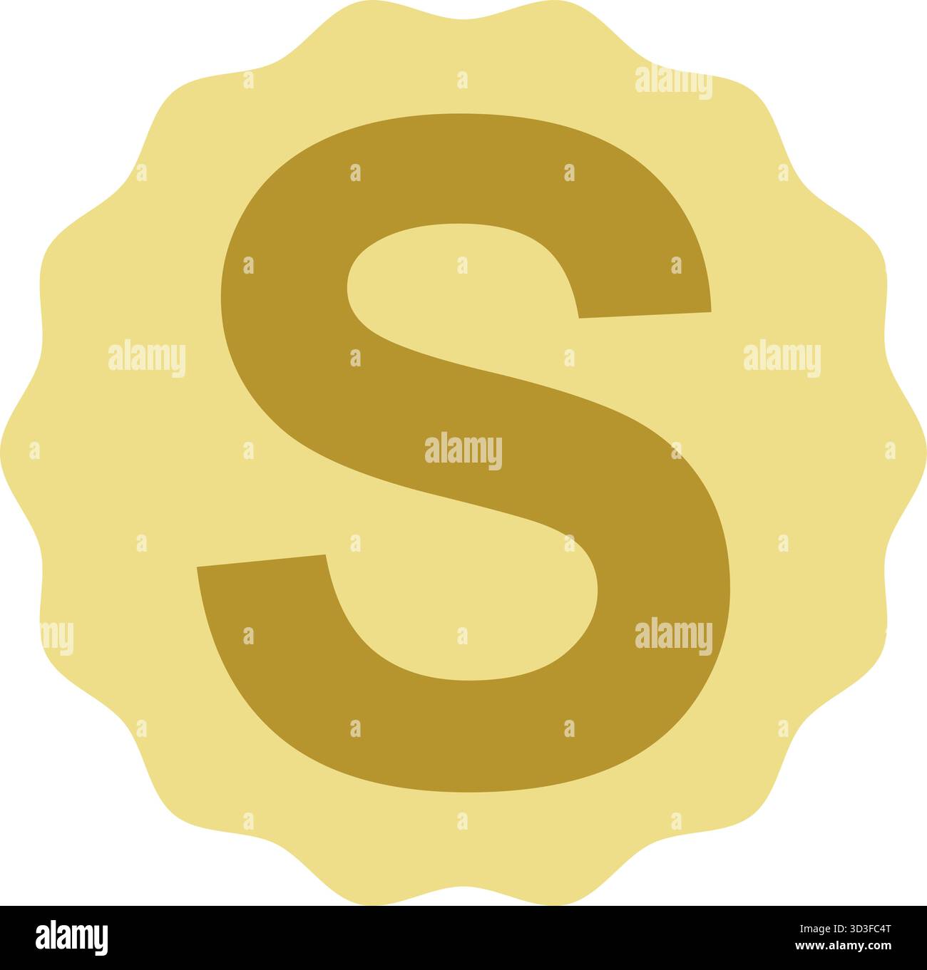 S vettore alfabetico Letter isolato su sfondo bianco. Perfetto per modelli di progettazione, poster in classe, grafici tipografici di apprendimento o decorativi. Illustrazione Vettoriale