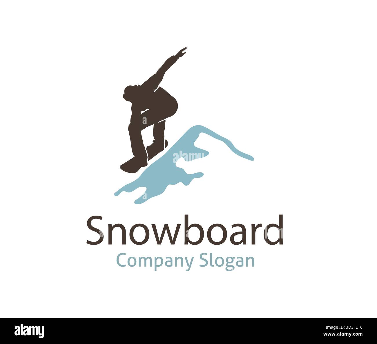 Gli uomini di snowboard saltano sulla collina illustrazione del design vettoriale del logo Illustrazione Vettoriale