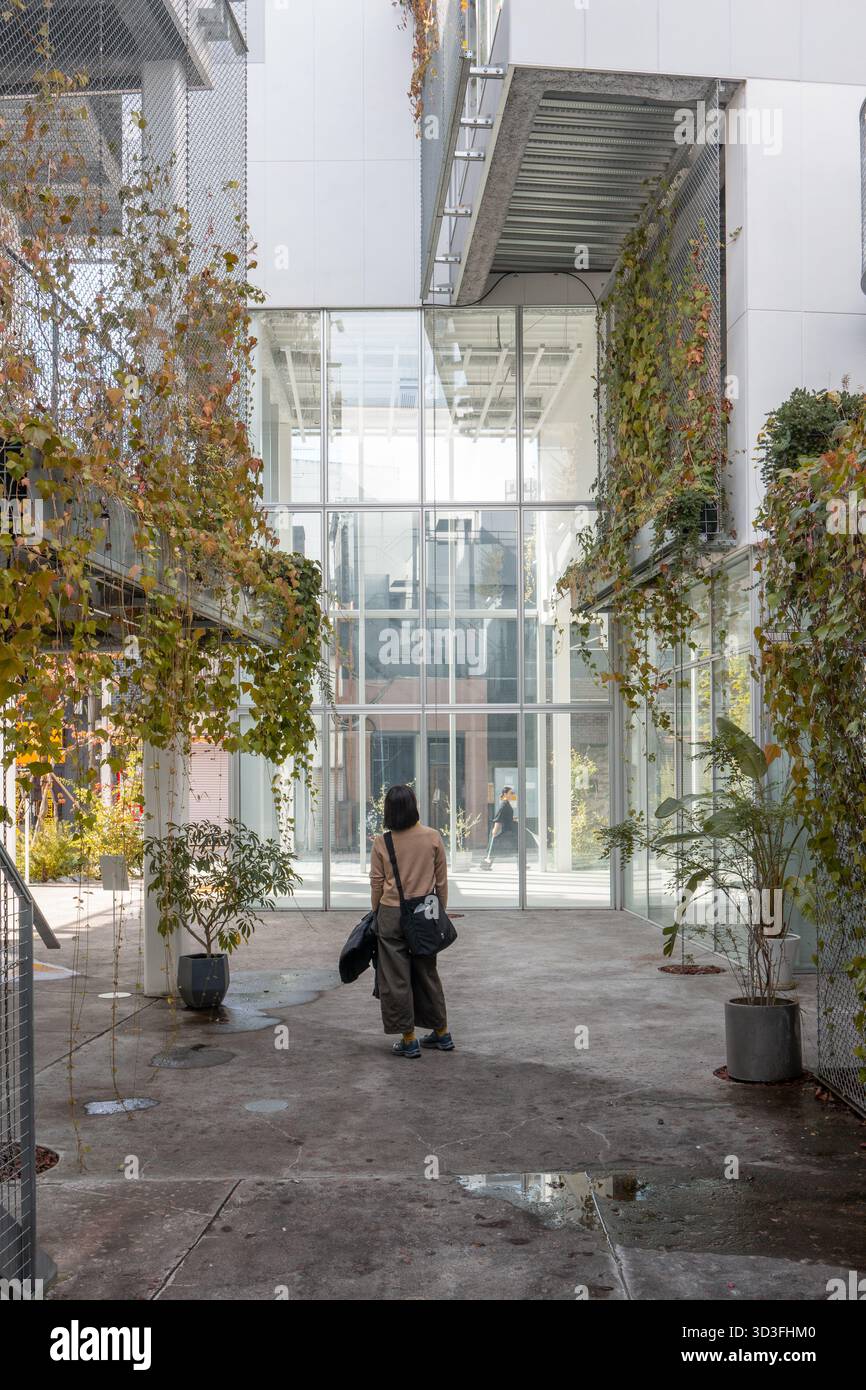 Maebashi Galleria opera d'arte e vive a Gunma in Giappone, architettura contemporanea progettata dall'architetto giapponese Akihisa Hirata Foto Stock
