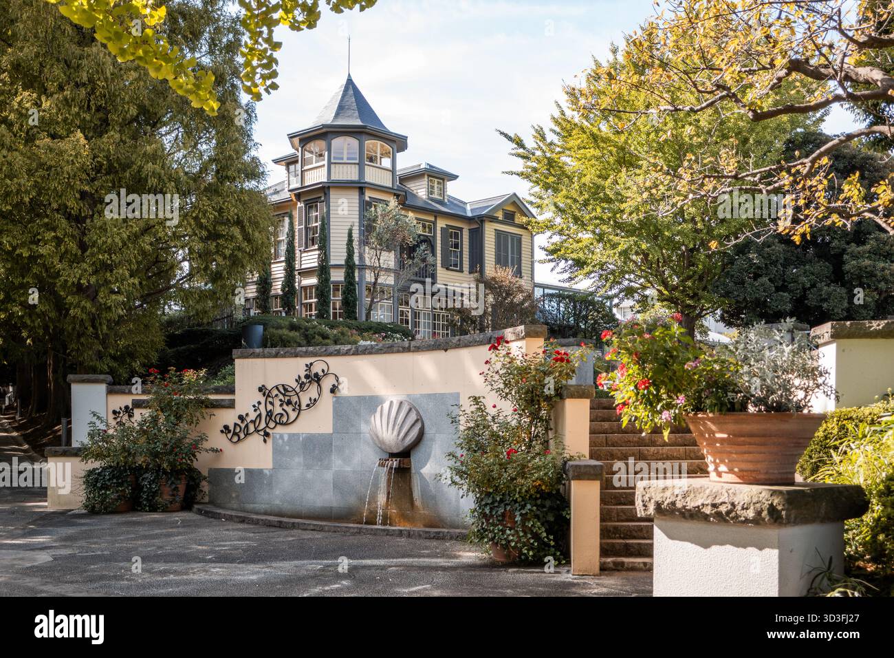 Yokohama Yamate Western Houses, un quartiere storico per europei e americani, sulle colline del distretto di Bluff Yokohama, Giappone Foto Stock