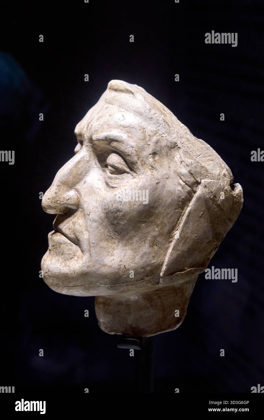 Maschera di Dante Alighieri (Maschera Kirkup), dopo uno scultore sconosciuto, XVI-XVII secolo, intonaco, Palazzo Vecchio, Firenze, Toscana, Italia Foto Stock