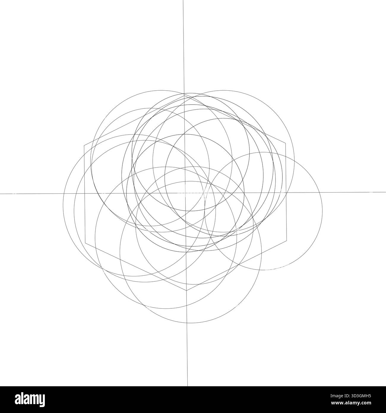 Icona cerchio a spirale minimo - forma a turbolenza vettoriale lineare nera con curve geometriche uniformi per UI/UX, Branding, Logo e Creative Design moderni Illustrazione Vettoriale