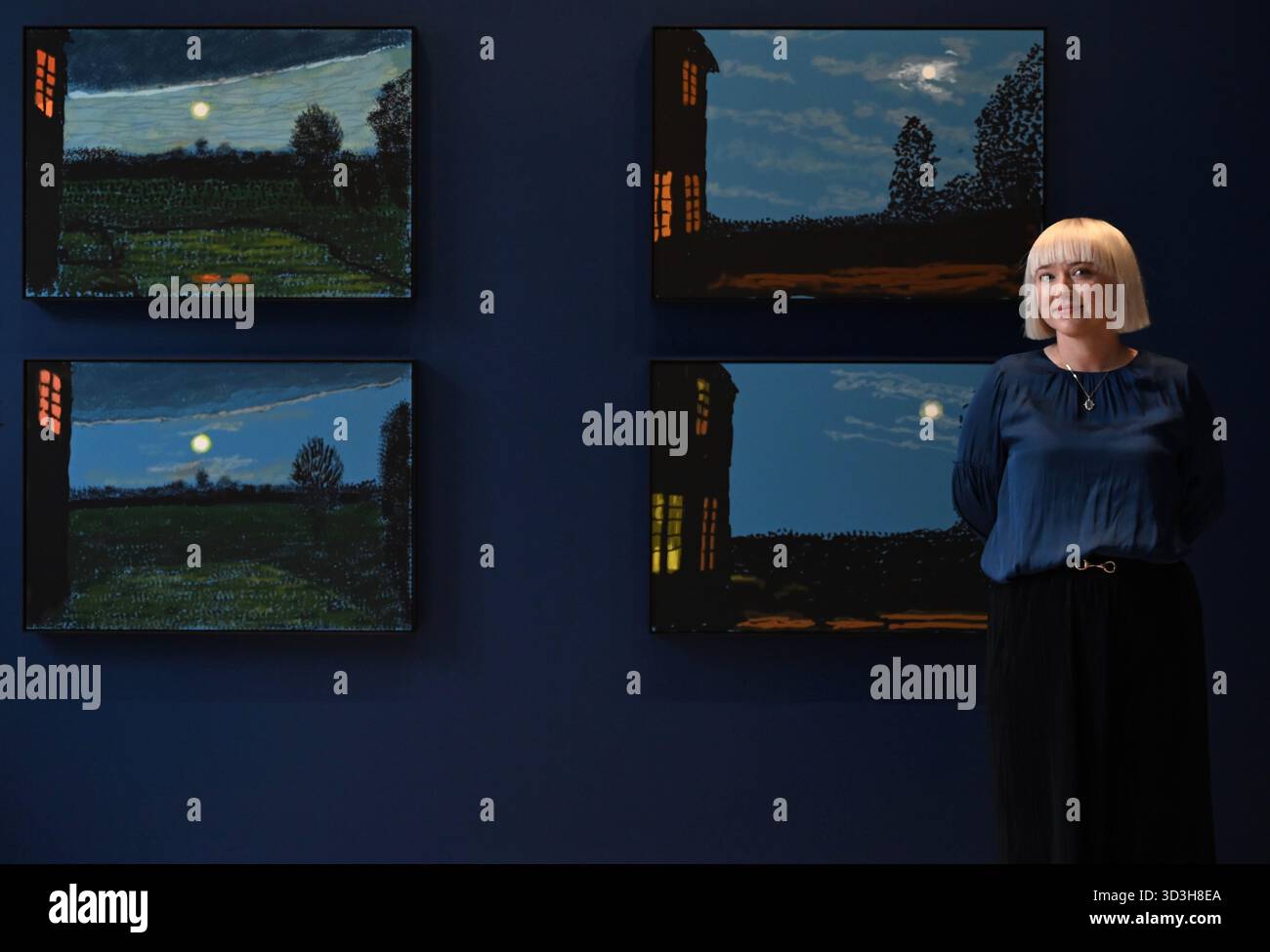 Annely Juda fine Art apre la sua mostra inaugurale domani 7 novembre con opere di David Hockney . La mostra presenterà una serie di nuovi dipinti insieme alla prima presentazione completa nel Regno Unito di opere sulla Luna di Hockney, comprendenti dipinti e dipinti per iPad . Foto Stock