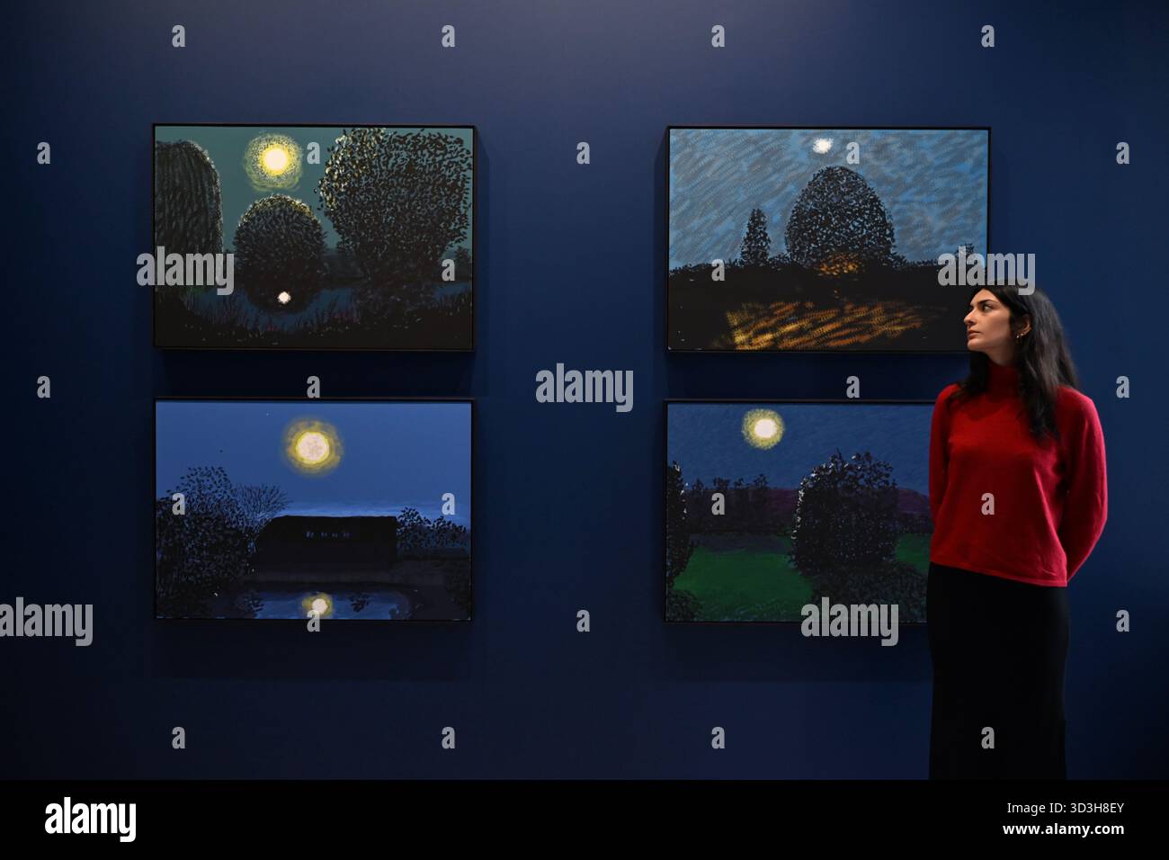 Annely Juda fine Art apre la sua mostra inaugurale domani 7 novembre con opere di David Hockney . La mostra presenterà una serie di nuovi dipinti insieme alla prima presentazione completa nel Regno Unito di opere sulla Luna di Hockney, comprendenti dipinti e dipinti per iPad . Foto Stock