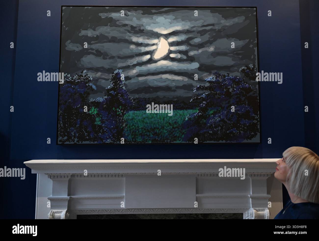Annely Juda fine Art apre la sua mostra inaugurale domani 7 novembre con opere di David Hockney . La mostra presenterà una serie di nuovi dipinti insieme alla prima presentazione completa nel Regno Unito di opere sulla Luna di Hockney, comprendenti dipinti e dipinti per iPad . Foto Stock