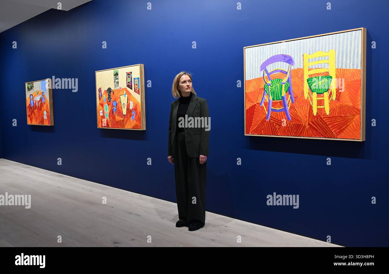 Annely Juda fine Art apre la sua mostra inaugurale domani 7 novembre con opere di David Hockney . La mostra presenterà una serie di nuovi dipinti insieme alla prima presentazione completa nel Regno Unito di opere sulla Luna di Hockney, comprendenti dipinti e dipinti per iPad . Foto Stock