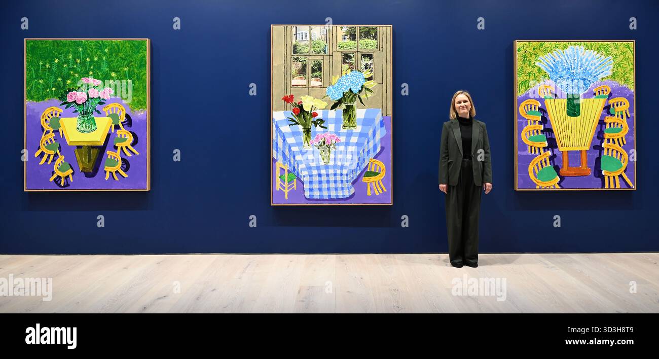Annely Juda fine Art apre la sua mostra inaugurale domani 7 novembre con opere di David Hockney . La mostra presenterà una serie di nuovi dipinti insieme alla prima presentazione completa nel Regno Unito di opere sulla Luna di Hockney, comprendenti dipinti e dipinti per iPad . Foto Stock