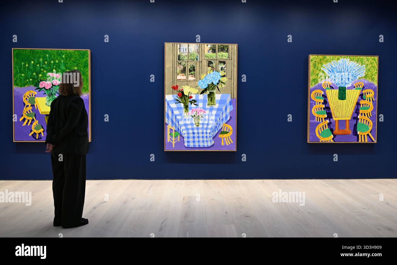 Annely Juda fine Art apre la sua mostra inaugurale domani 7 novembre con opere di David Hockney . La mostra presenterà una serie di nuovi dipinti insieme alla prima presentazione completa nel Regno Unito di opere sulla Luna di Hockney, comprendenti dipinti e dipinti per iPad . Foto Stock