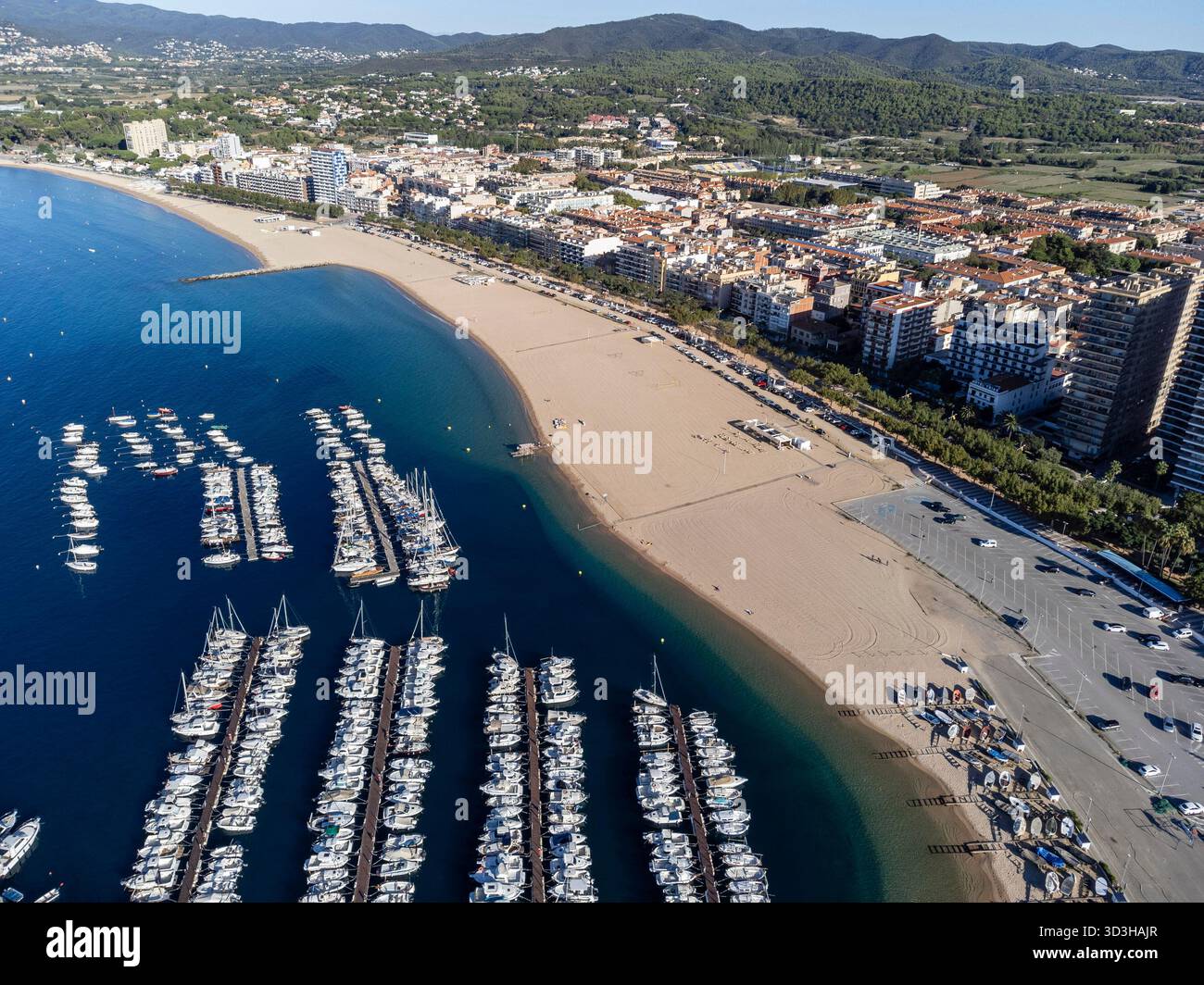 Grande spiaggia di Palamós ( Platja Gran), Girona, Catalogna, Spagna Foto Stock