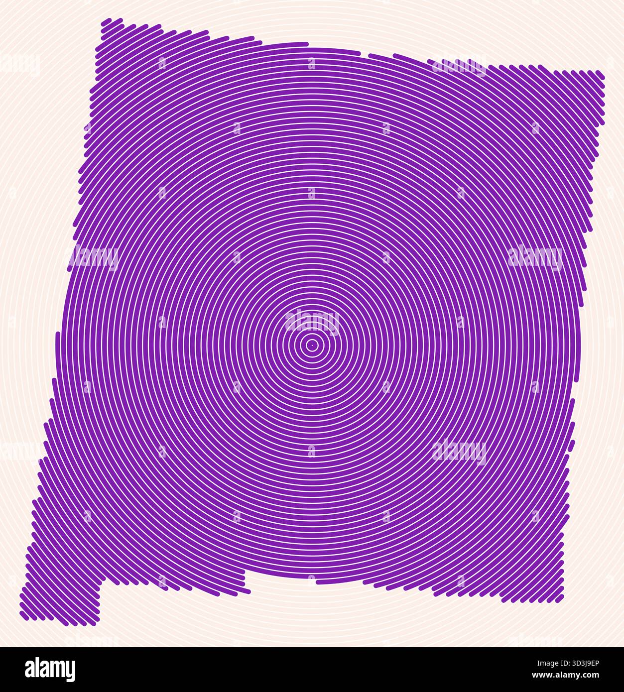 Anelli a forma di New Mexico. Mappa di stato formata da cerchi impilati. Design della forma del confine del New Mexico. Illustrazione vettoriale di classe. Illustrazione Vettoriale