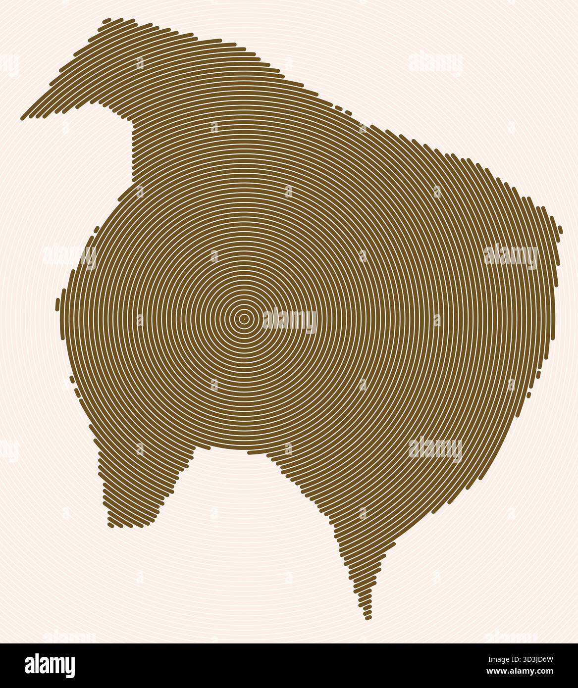 Anelli a forma di Isola di Norfolk. Mappa del paese formata da cerchi impilati. Design della forma del confine dell'isola di Norfolk. Bella illustrazione vettoriale. Illustrazione Vettoriale