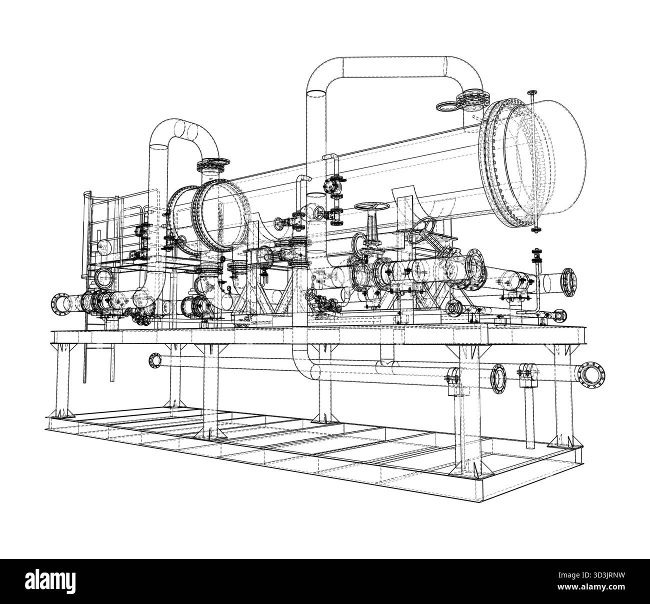 Progettazione di strutture a reticolo per macchinari industriali. Vettore Illustrazione Vettoriale