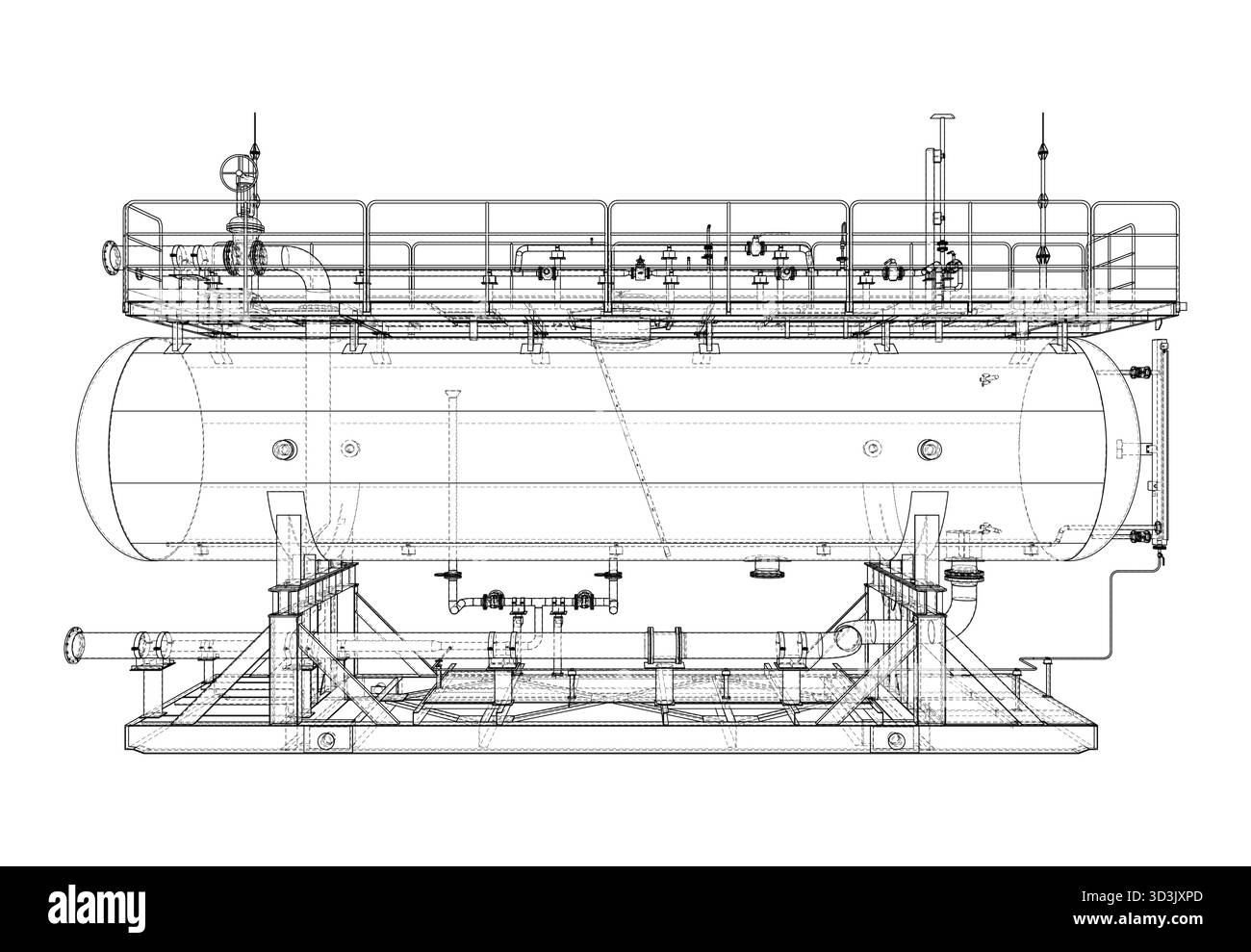 Progetto serbatoio industriale. Vettore Illustrazione Vettoriale